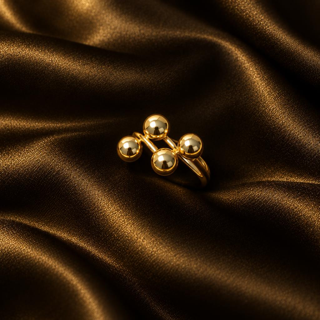 Bague Boules Or – boucles d'oreilles Dakar