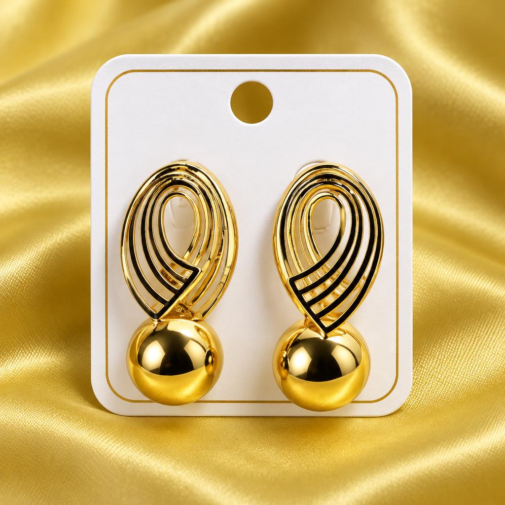 Lustre Doré Perlé – boucles d'oreilles Dakar