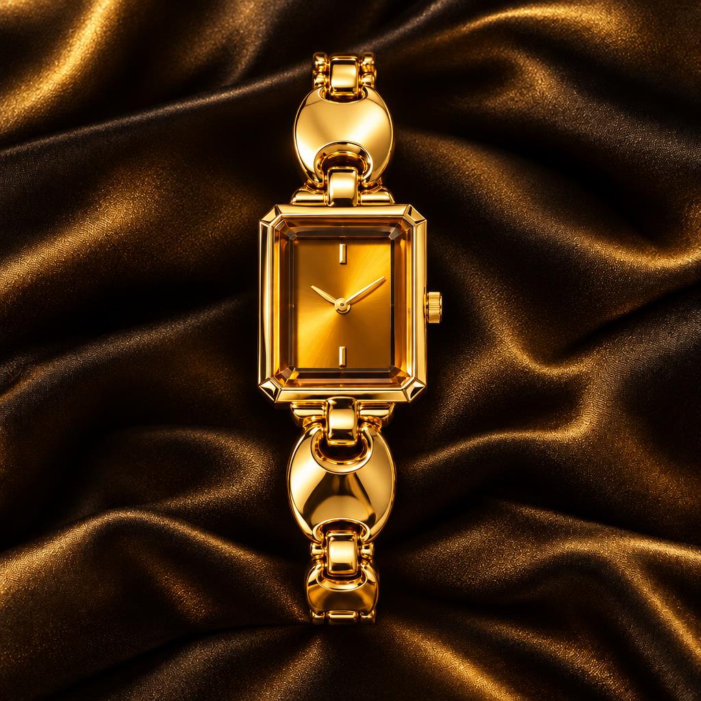 Montre Rectangulaire Or – boucles d'oreilles Dakar